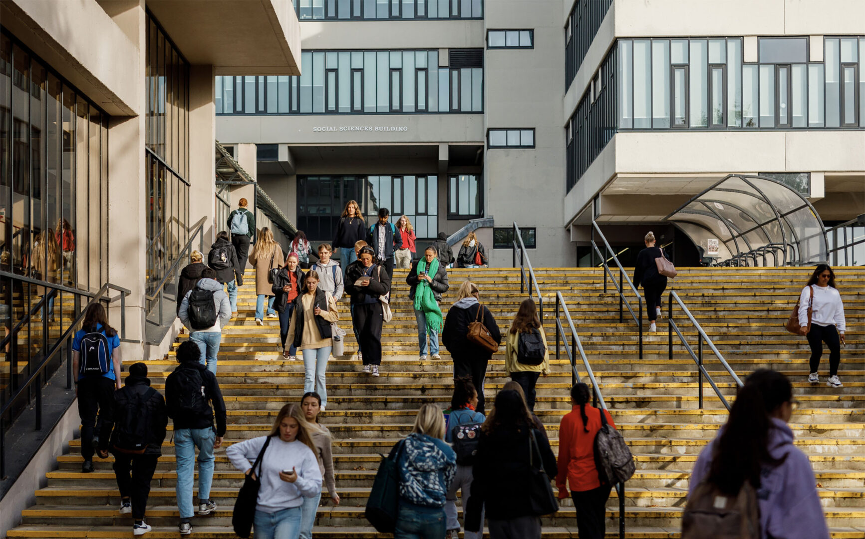 Students on University of Leeds campus