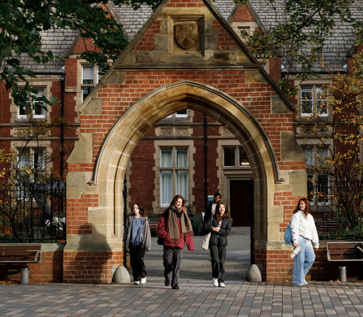 Students on University of Leeds campus